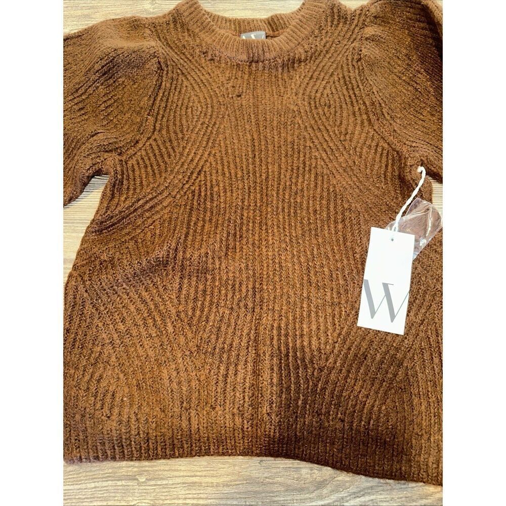 Worthington Tortoise Brown Crew Neck Ribbed Knit Sweater. Size Small. $44. 9 - Picture 3 of 8